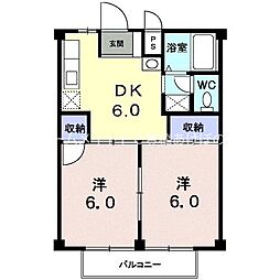 シティハイツ宮前 2DKの間取図画像