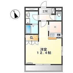 エスベランサ2 1Kの間取図画像