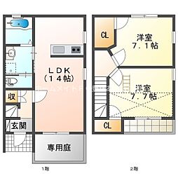 LineArkC-2 2LDKの間取図画像