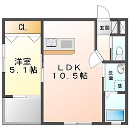 ZEEK 1LDKの間取図画像
