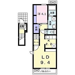 ラインズ山田町 1LDKの間取図画像