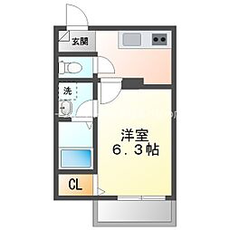LE COCON 豊橋III 1Kの間取図画像