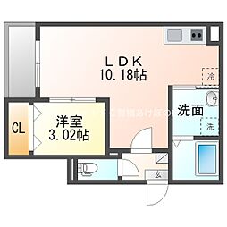 Jacknakago1 1LDKの間取図画像