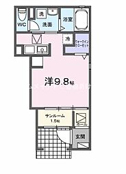 レオーネ オット ワンルームの間取図画像