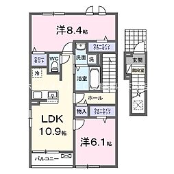 ベル・ヴィールII 2LDKの間取図画像
