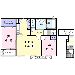 グランディール 2LDKの間取図画像