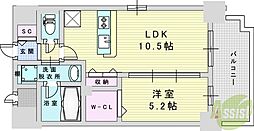 スプランディッド新大阪VIII 1LDKの間取図画像