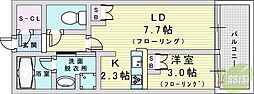 アーバンパーク淡路 1LDKの間取図画像