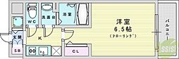 エスリード新北野アーデル 1Kの間取図画像