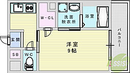豊里セレニテ 1Kの間取図画像