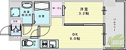 プレサンス東淀川駅前プローシェ 1DKの間取図画像