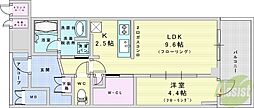 ジオタワー大阪十三 1LDKの間取図画像