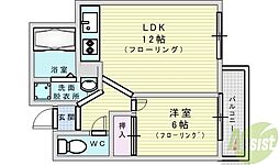 JMRレジデンス新大阪 1LDKの間取図画像