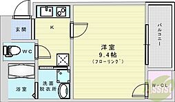 フジパレス東淀川6番館 1Kの間取図画像