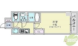 プレサンス塚本駅前 1Kの間取図画像