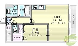 ア・ミュゼ新大阪 1LDKの間取図画像