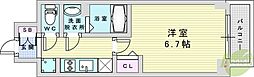 ArtizA淡路 1Kの間取図画像