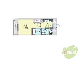 アーバンフラッツ新大阪1 1Kの間取図画像