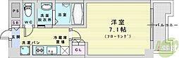 メロディア塚本 1Kの間取図画像