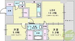 Plandor新大阪 2LDKの間取図画像