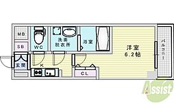 Sレジデンス新大阪ウエスト 1Kの間取図画像