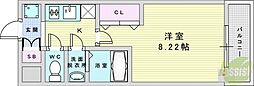Luxe新大阪SOUTH 1Kの間取図画像