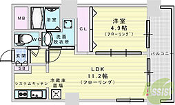 ノルデンタワー新大阪プレミアム 1LDKの間取図画像