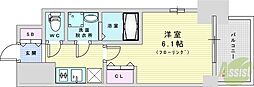 エスリード新大阪ザ・プレミアEAST 1Kの間取図画像