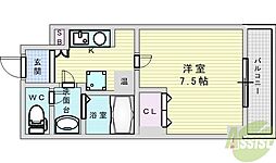 カーサ・あわじ 1Kの間取図画像