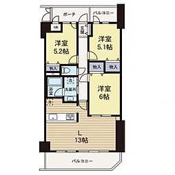 シャルマン横浜中山 3LDKの間取図画像