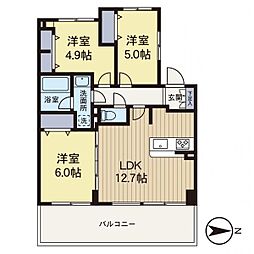 ナイスヒルズコート三ッ沢片倉 3LDKの間取図画像