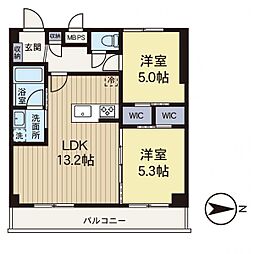 エスペランサ中山 2LDKの間取図画像