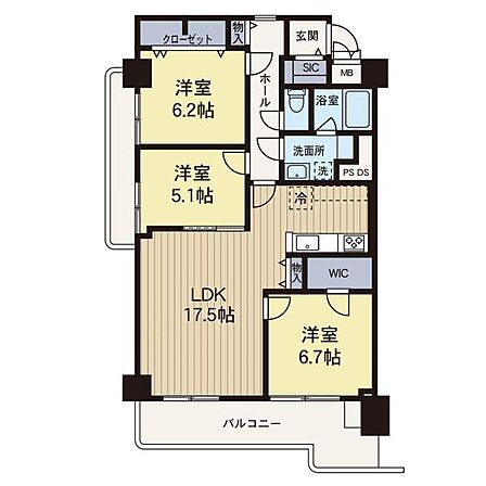 3LDK 間取り