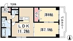 光陽ビル 3階2LDKの間取り
