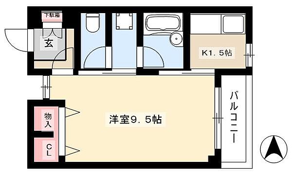 シャンブル平野 ｜愛知県名古屋市昭和区石仏町2丁目(賃貸マンション1K・3階・29.98㎡)の写真 その2