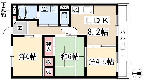 プラティークヴィラ ｜愛知県名古屋市天白区中平3丁目(賃貸アパート3DK・1階・56.70㎡)の写真 その2