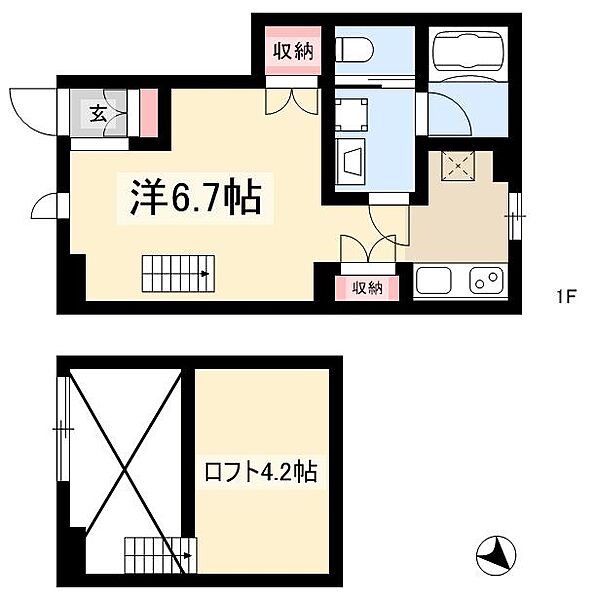 クレイン御器所 ｜愛知県名古屋市昭和区若柳町3丁目(賃貸アパート1R・1階・24.87㎡)の写真 その2