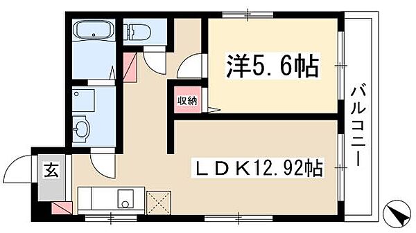 久野第一ビル ｜愛知県名古屋市天白区植田西3丁目(賃貸マンション1LDK・3階・40.80㎡)の写真 その2