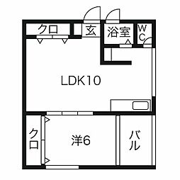 松風園ハウスA棟 7階1LDKの間取り