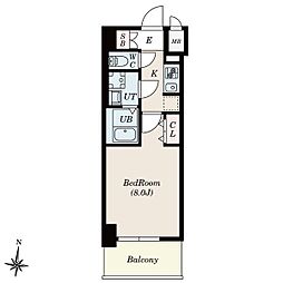 S-RESIDENCE堀田North II 7階1Kの間取り