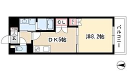 メゾン本山 2階1DKの間取り