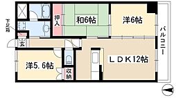 籐苑北山 2階3LDKの間取り