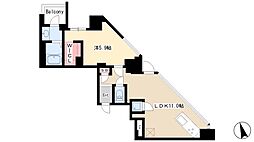 SK'BUILDING-501 1LDKの間取図画像