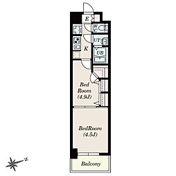 S-RESIDENCE神沢afford 1階2Kの間取り