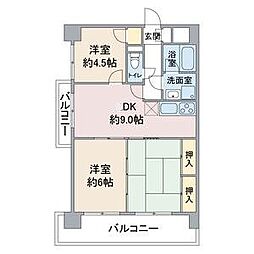 扶桑ハイツ1扶桑ビル 3DKの間取図画像