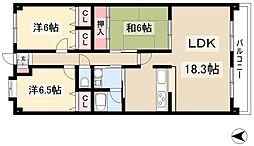 グランドコート鴻の巣 1階3LDKの間取り