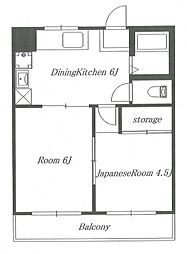 ヴィラ南山 3階2DKの間取り