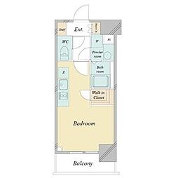 デュオフラッツ鶴舞 8階ワンルームの間取り