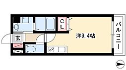 クレスト神前 5階ワンルームの間取り