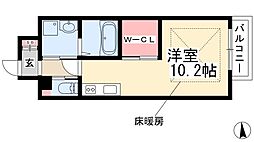 RIVO瑞穂通 7階ワンルームの間取り